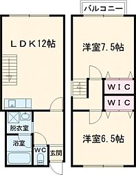 フレスコ・アーチェロC 2LDKの間取図画像