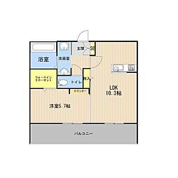 セキュレア合志 1LDKの間取図画像
