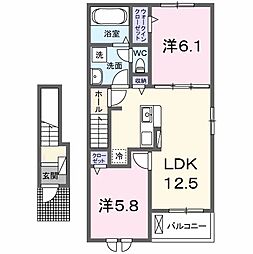 ベント ルクス 2LDKの間取図画像