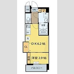 クラウド泉中央East 1DKの間取図画像