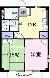 ヴェルドミール渉 2DKの間取図画像