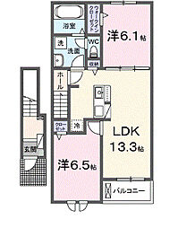 ベル ヴィラージュ A 2LDKの間取図画像