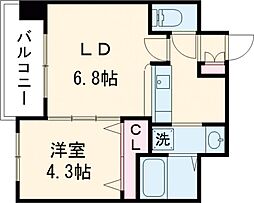S-FORT保田窪 1LDKの間取図画像