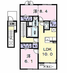 カーサみやびVIII 2LDKの間取図画像