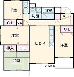 大野ガーデンハイツ 4LDKの間取図画像