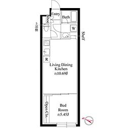 グランパセオ代々木上原 1LDKの間取図画像