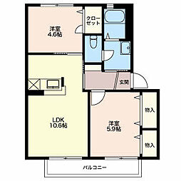 メゾンド・グレース1 2LDKの間取図画像