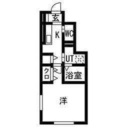 K 1Kの間取図画像