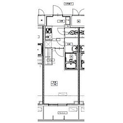 S-RESIDENCE四日市駅前couleur(クルール) フリーレント・家具家 1Kの間取図画像