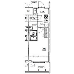 S-RESIDENCE四日市駅前couleur(クルール) フリーレント・家具家 1Kの間取図画像