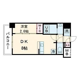 エスリードレジデンス ザ・グラン 梅田イースト 1DKの間取図画像