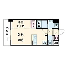 エスリードレジデンス　ザ・グラン 梅田イースト 1403 14階1DKの間取り