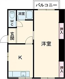 小用荘 1LDKの間取図画像