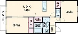 パールシャトー 2LDKの間取図画像