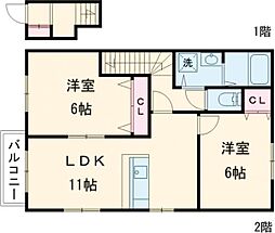 ヨーロピアンシャレー葉山台壱番館 2LDKの間取図画像