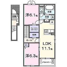 松原町アパート(028401901) 2LDKの間取図画像