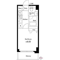 コートブランシェ 1Kの間取図画像