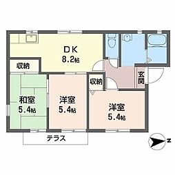 パークコートA棟 3DKの間取図画像