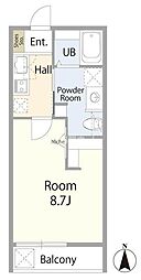Chanter南町田 1Kの間取図画像