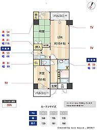 フォレステージュ天神 2LDKの間取図画像