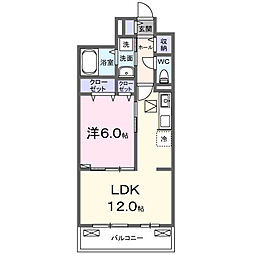 ヤングウッズ港町 1LDKの間取図画像