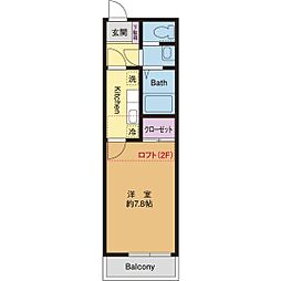フレットセーン 1Kの間取図画像