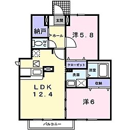 ペルセウス 2LDKの間取図画像