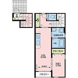 Casa de La Paz(カーサ デ ラパス) 1LDKの間取図画像