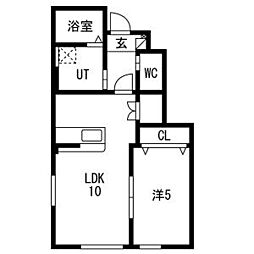 grand parace(グランドパレス)奥州II 1LDKの間取図画像