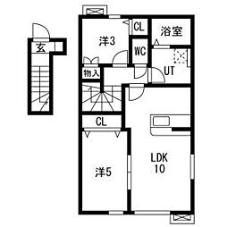 grand parace(グランドパレス)奥州II 2LDKの間取図画像