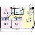 テラスハク3階14.7万円