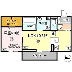 クオリティパレス真砂 1LDKの間取図画像