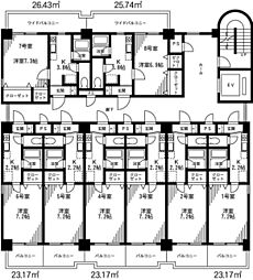 K.Mパークサイド 1Kの間取図画像