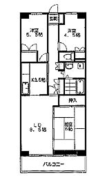 ロイヤルマンション本厚木 3LDKの間取図画像