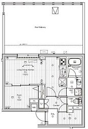 (仮称)PREMIUMCUBE東高円寺DEUX 1LDKの間取図画像