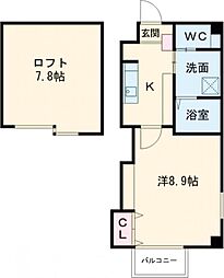 エヌエムスワサントセットウエスト 1Kの間取図画像