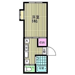 プランドビル銀杏町 1Kの間取図画像