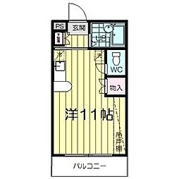 ロイヤルハイツ東八 ワンルームの間取図画像