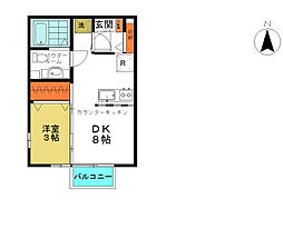 パール・メゾン3 1DKの間取図画像
