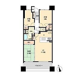 ドゥーエ仙台イースト 3LDKの間取図画像