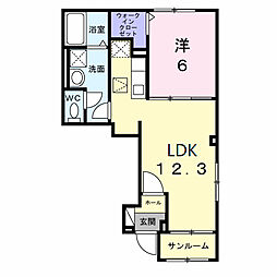 メゾン 二十二夜 1LDKの間取図画像