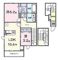 メゾン 二十二夜 2LDKの間取図画像