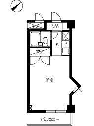 スカイコート生麦 ワンルームの間取図画像