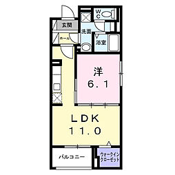 クレシエンテ ひばり 1LDKの間取図画像