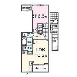 グラン・メゾン飛田B 1LDKの間取図画像