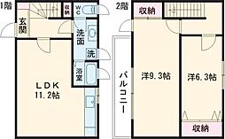 アレグリアハイム 2LDKの間取図画像
