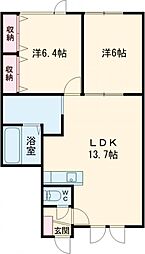 プラウド・セカンド 2LDKの間取図画像