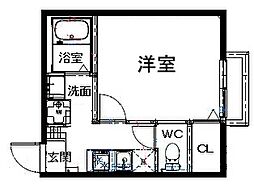 春日部市粕壁東3丁目アパート 1Kの間取図画像