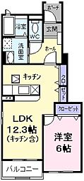 プラムガーデン1 1LDKの間取図画像