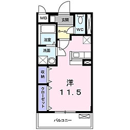 サン・アムール ワンルームの間取図画像